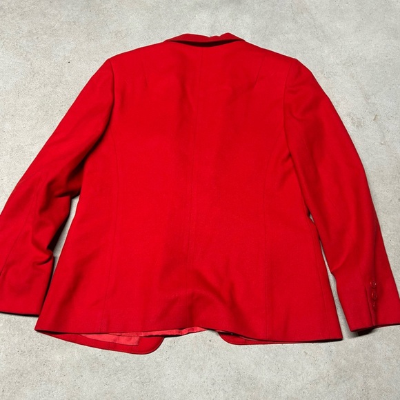 Vintage Pendleton Fiery Red 100% Wool Double Button Blazer Jacket Women’s - Picture 4 of 7